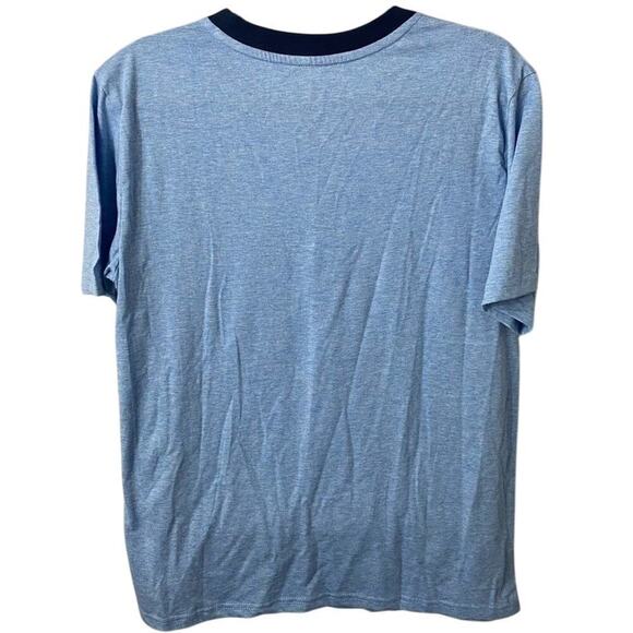 London Fog NWT Hently Tee Shirt In Light & Navy Blue Size Medium - Picture 2 of 3